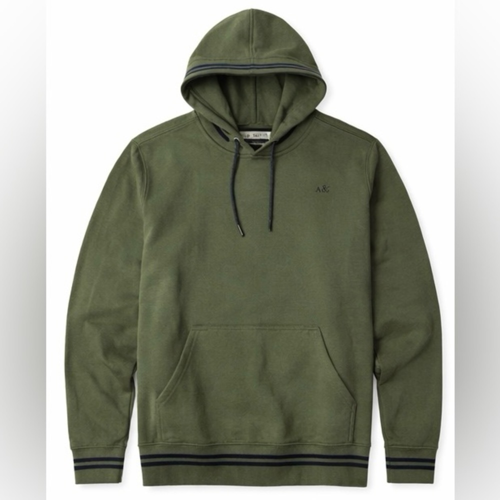Abercrombie & Fitch Men’s Olive Green Hoodie Pullover Sweatshirt XL